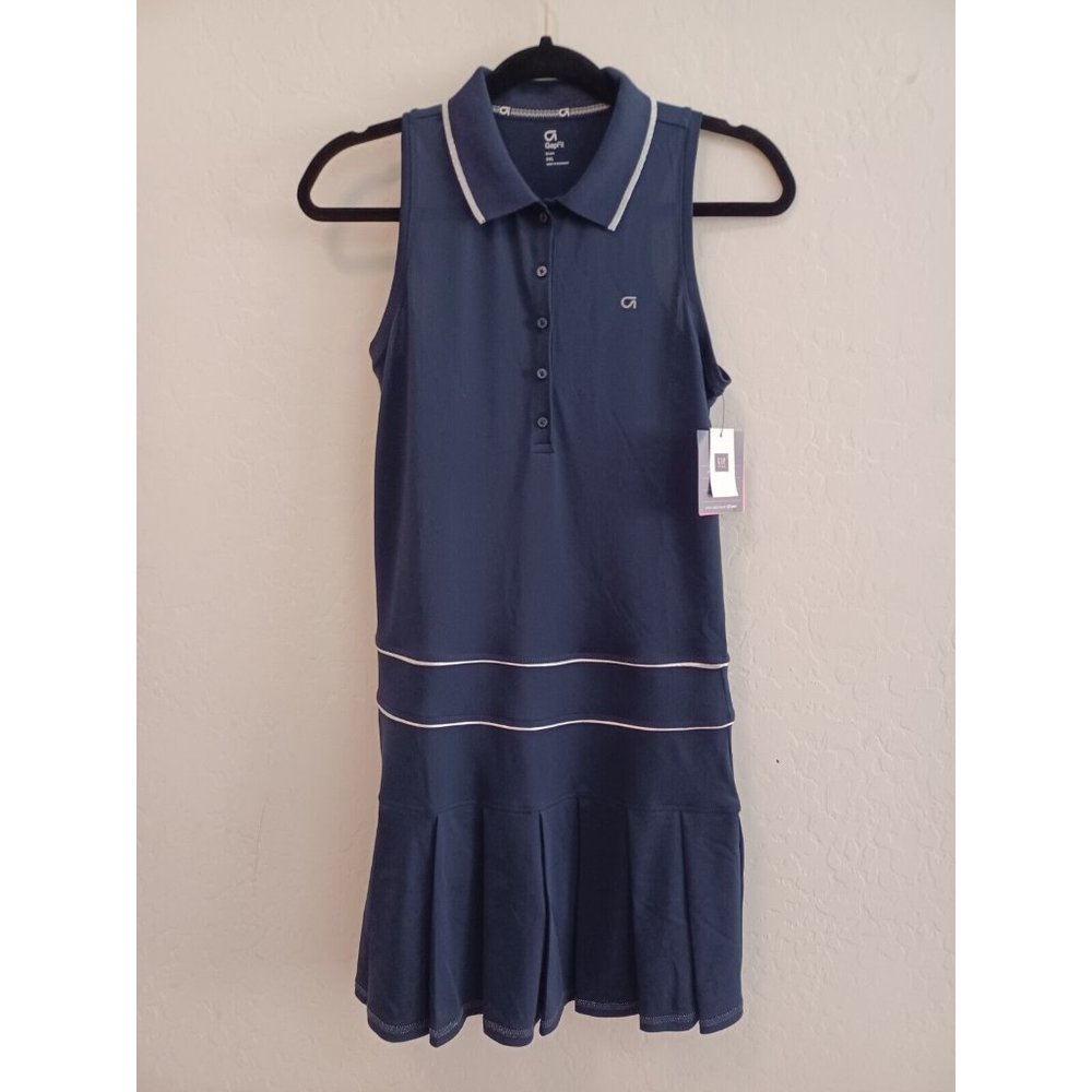 NEW Gap Fit Kids Dress Sz XXL 14-16 Navy Blue Pleated Under Short Ball Pocket